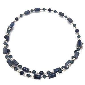 Silpada Montana Blue Sodalite Crystal 925 Silver Choker Necklace N1090